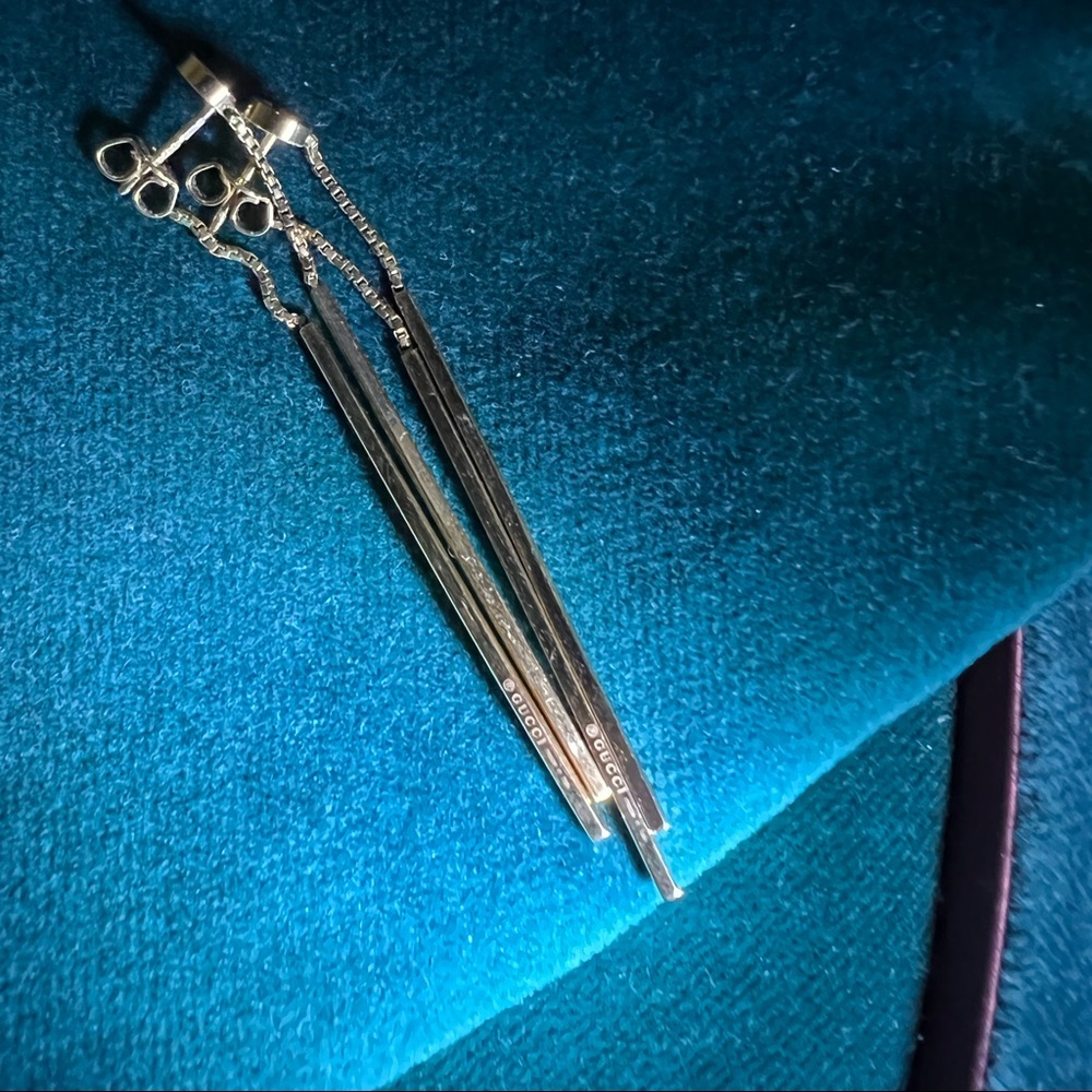 18K Gucci Gold Drop Earrings - Picture 4 of 6